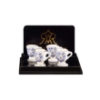 Picture of 4 Miniature Chocolate Mugs - Blue Onion Gold Design